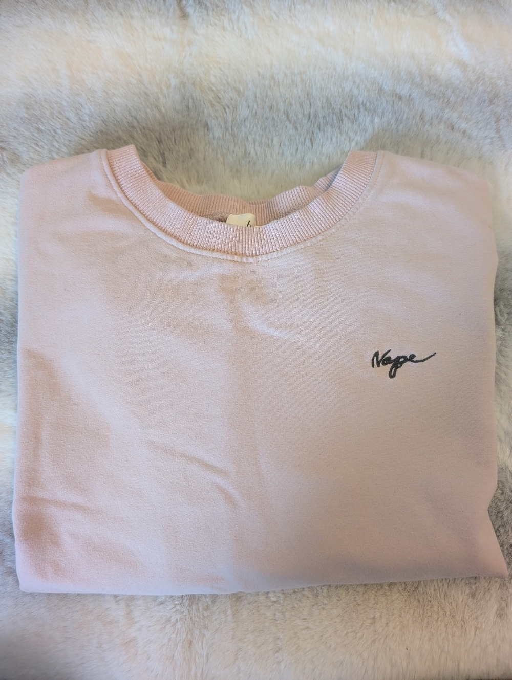 Bohme Light Pink Crewneck Sweatshirt with Script Logo, Small
